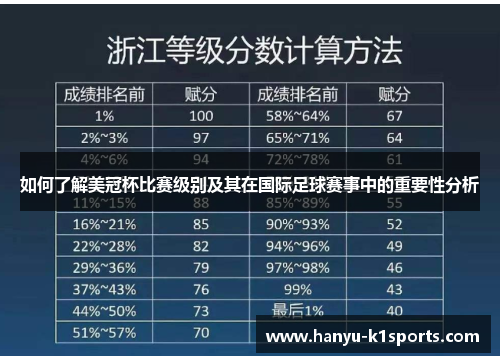 如何了解美冠杯比赛级别及其在国际足球赛事中的重要性分析