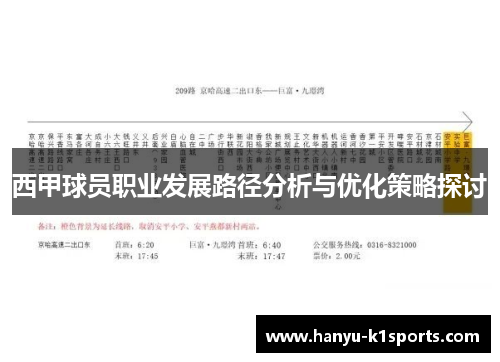 西甲球员职业发展路径分析与优化策略探讨